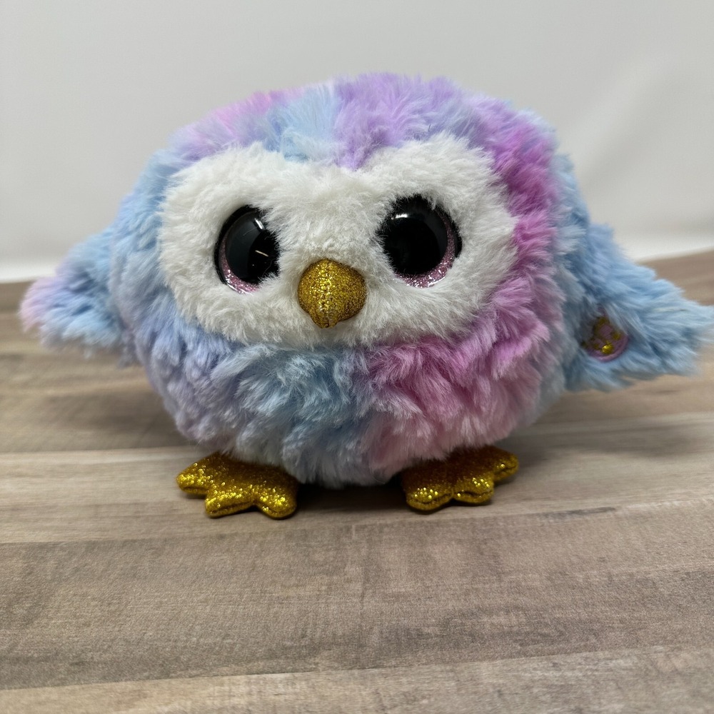 10"L X5"H Multicolored Blue & Purple‎ Big Eyed Animated Musical Owl Plushie